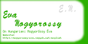 eva mogyorossy business card