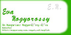 eva mogyorossy business card